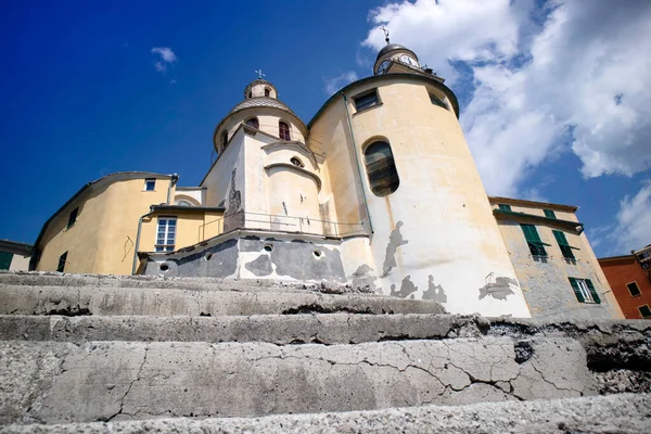 Φωτογραφικό Ντοκουμέντο Του Καθολικού Ναού Του Καμόγλη Λιγουρίας Ιταλία — Φωτογραφία Αρχείου