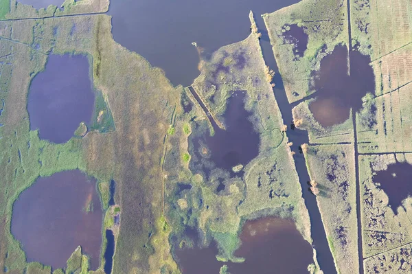 Documentație Fotografică Aeriană Zonei Mlaștinoase Lacului Massaciuccoli Toscana — Fotografie, imagine de stoc