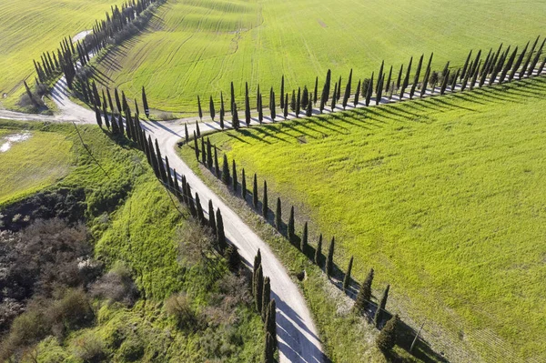 Авиационная Фотодокументация Белой Дороги Тоскане Италия — стоковое фото