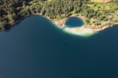 Grosseto Gölü 'nün İtalya' ya girişinin havadan çekilmiş belgesi. 