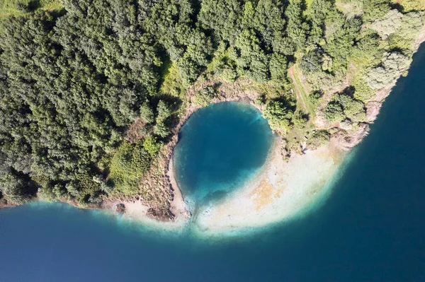 Documentação Fotográfica Aérea Entrada Particular Lago Accesa Grosseto Itália — Fotografia de Stock