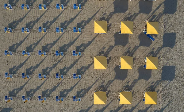 Letecký Pohled Toskánskou Pláž Versilia Vyfocený Shora Večer — Stock fotografie