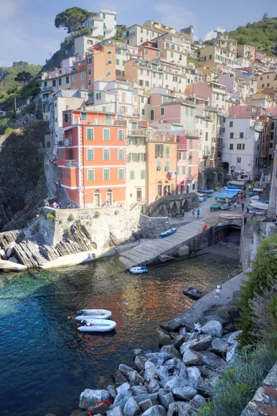Foto Colorida Cidade Riomaggiore Liguria Itália — Fotografia de Stock
