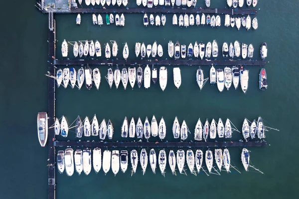 Aerial Photographic Documentation Port Area Reserved Tourist Boats — Stock Photo, Image