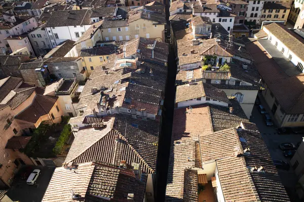 Панорамная Фотографическая Документация Сверху Города Лукка Тоскана Италия — стоковое фото