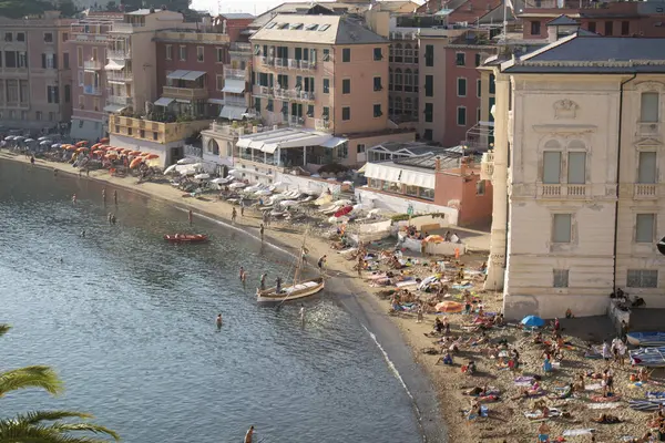 Baia Del Silenzio Liguria意大利夏季的照片记录 图库图片