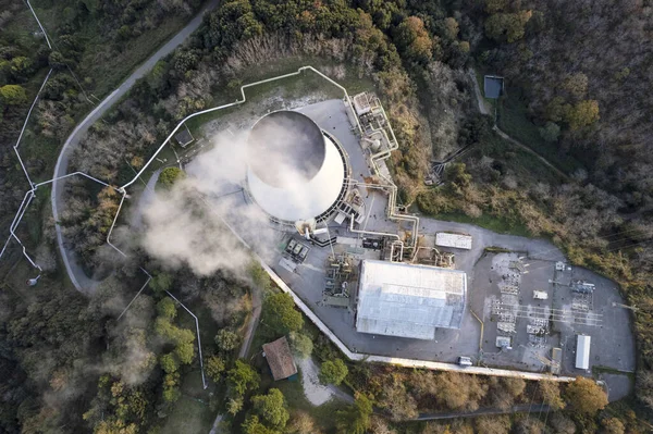 Aerial Documentation Industrial Plants Exploitation Boraciferous Blowholes Monterotondo Martima Grosseto — Stock Photo, Image