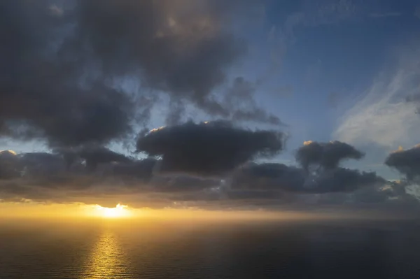 Аэрофотодокументация Заката Над Средиземным Морем — стоковое фото