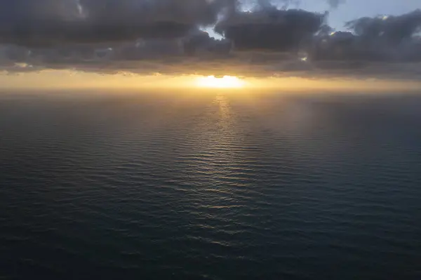 Aerial Photographic Documentation Sunset Mediterranean Sea Royalty Free Stock Photos