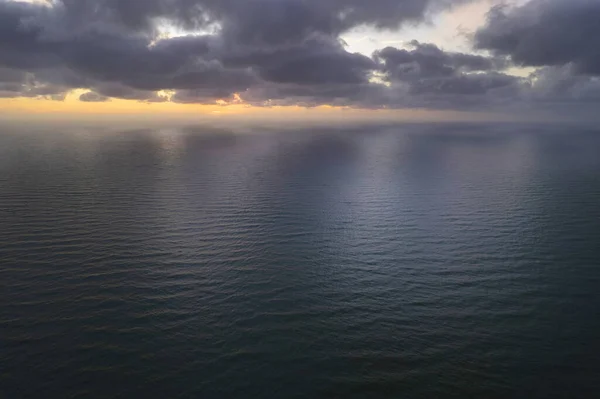 Documentação Fotográfica Aérea Pôr Sol Sobre Mar Mediterrâneo Fotografias De Stock Royalty-Free