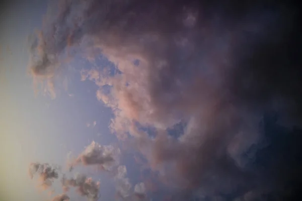 Documentação Fotográfica Grupo Nuvens Coloridas Tiradas Pôr Sol Imagens Royalty-Free