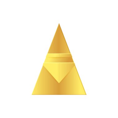 Altın folyodan yapılmış Origami Noel Baba.