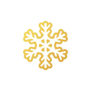 Altın kar tanesi ikonu. Folyo kar taneciği şablon planı
