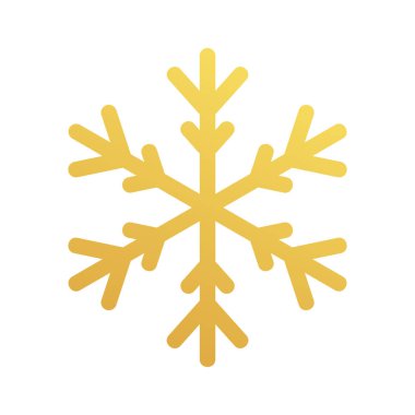 Altın kar tanesi ikonu. Altın folyonun kar tanesi kalıbının taslağı..