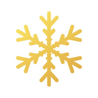 Altın kar tanesi ikonu. Altın folyonun kar tanesi kalıbının taslağı..