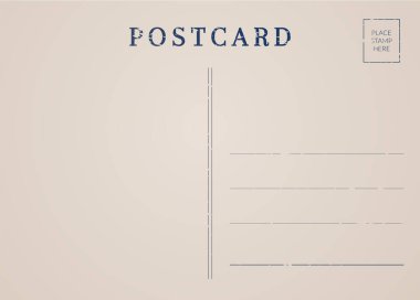 Postcard background template. Postal card back design