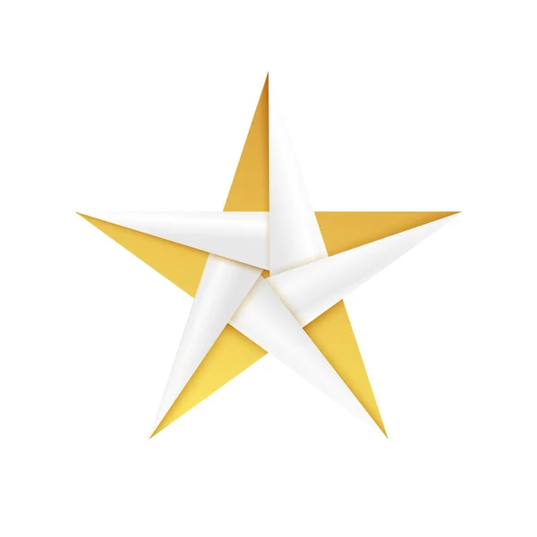Золотая Рождественская Звезда Оригами Игрушка Золотой Фольги — стоковый вектор