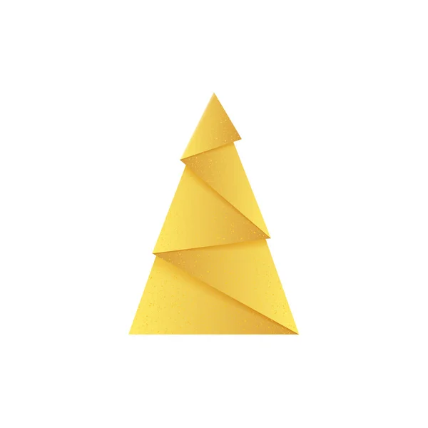 Υφασμένο Χρυσό Χριστουγεννιάτικο Δέντρο Ελάτη Origami Από Φύλλο Χρυσού — Διανυσματικό Αρχείο