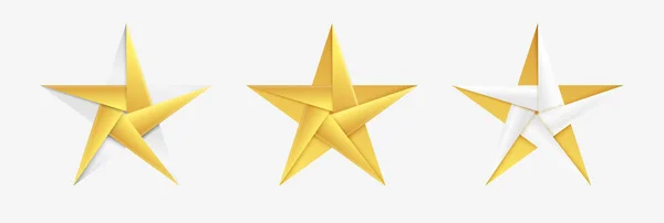 Estrela Dourada Origami Estrela Natal Feito Folha Ouro — Vetor de Stock