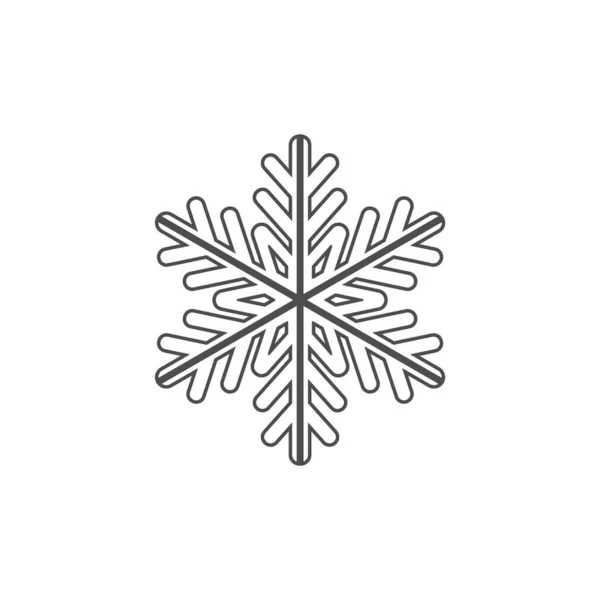 Snowflake Silhouette Icon Snow Flake Stencil Blueprint — Stockvektor