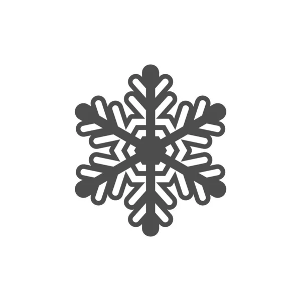 Snowflake Silhouette Icon Snow Flake Stencil Blueprint — Vetor de Stock