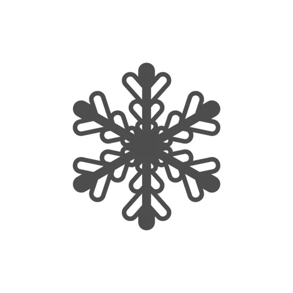 Snowflake Silhouette Icon Snow Flake Stencil Blueprint — ストックベクタ