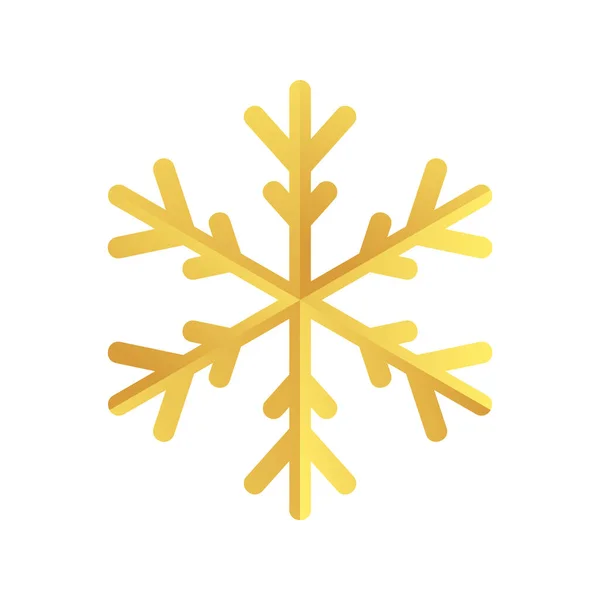 stock vector Golden snowflake icon. Foil snow flake stencil blueprint