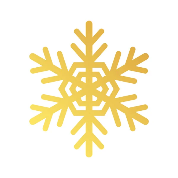 Golden Snowflake Icon Foil Snow Flake Stencil Blueprint — Wektor stockowy