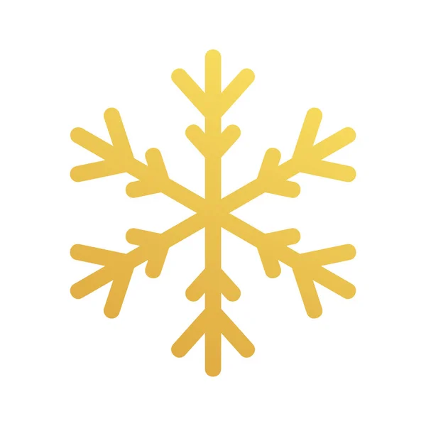 Golden Snowflake Icon Blueprint Snowflake Stencil Golden Foil — Vector de stock
