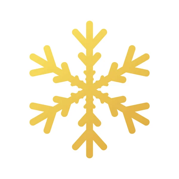 stock vector Golden snowflake icon. Blueprint of a snowflake stencil of a golden foil.