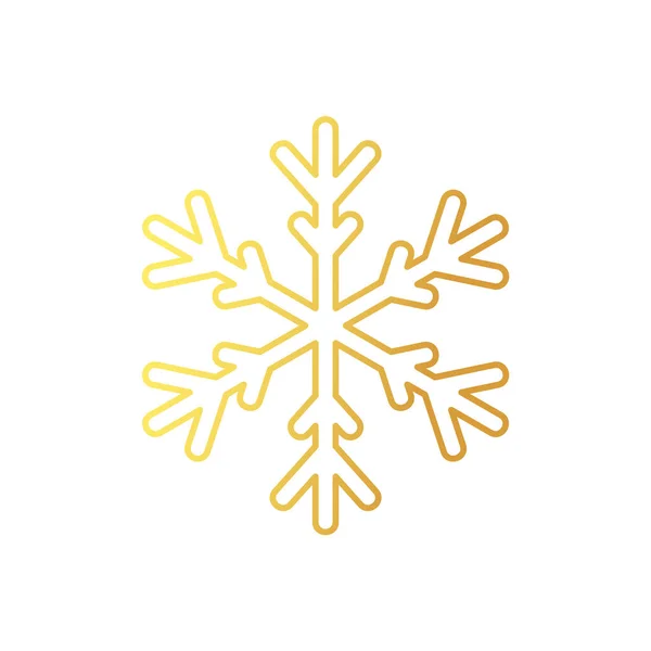 Golden Snowflake Icon Snow Flake Made Golden Foil — Stockvektor