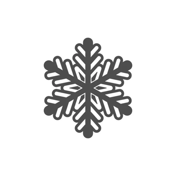 Snowflake Silhouette Icon Snow Flake Stencil Blueprint — 图库矢量图片