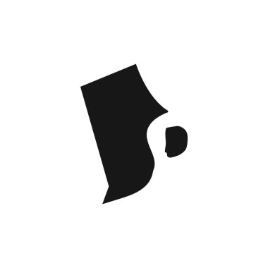 Rhode Island eyalet sınırının basitleştirilmiş siyah silueti.