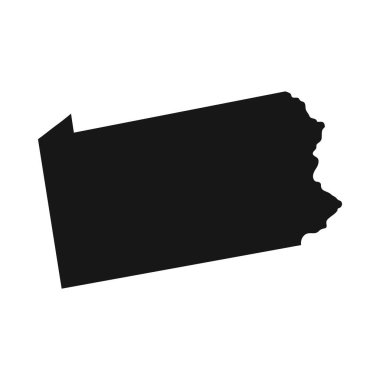 Pennsylvania eyalet sınırının silueti.