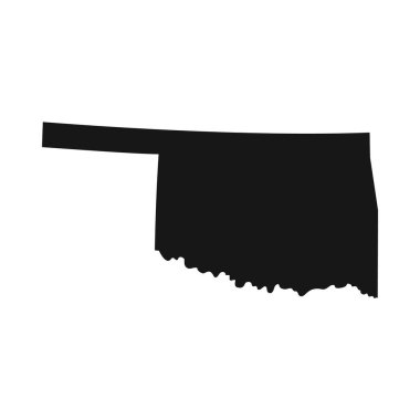 Oklahoma eyalet sınırının silueti.