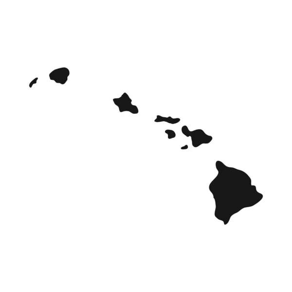 Silueta Frontera Las Islas Hawai — Vector de stock