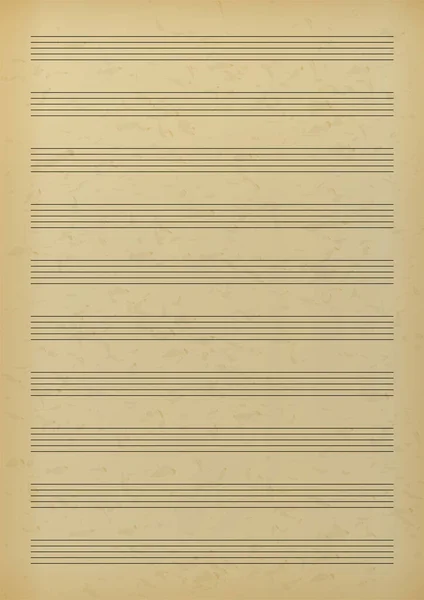 Blank Sheet Music Page Template Lined Page Note Stave — Vetor de Stock