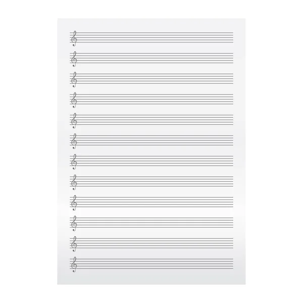 Blank Sheet Music Page Template Empty Music Folio Page — Διανυσματικό Αρχείο