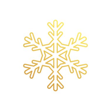Altın kar tanesi ikonu. Folyo kar taneciği şablon planı