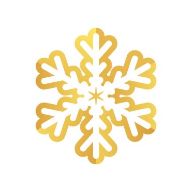 Altın kar tanesi ikonu. Folyo kar taneciği şablon planı