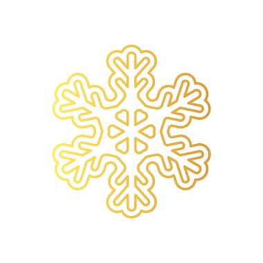 Altın kar tanesi ikonu. Folyo kar taneciği şablon planı