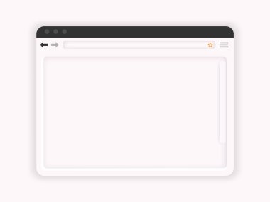 İnternet Web Tarayıcı Penceresi. Beyaz Clay Tarzlı Web Gezgini