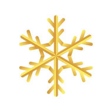 Altın kar tanesi ikonu. Altın folyonun kar tanesi kalıbının taslağı..