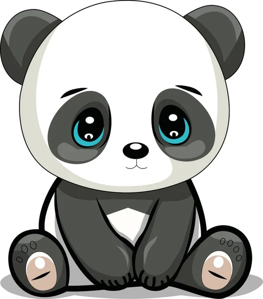 Karakter Lucu Lucu Panda Hewan Gambar Vektor - Stok Vektor