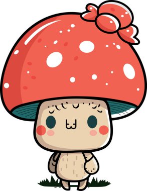 Serbest vektör şirin kırmızı mantar