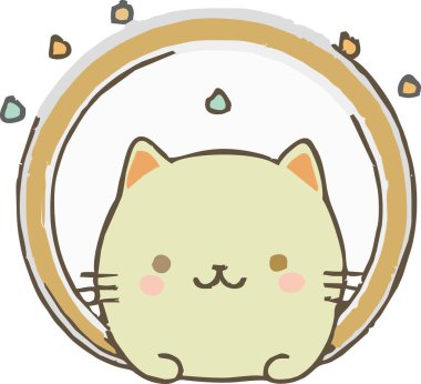 Çizgi şirin kawaii kedi vektör grafiği