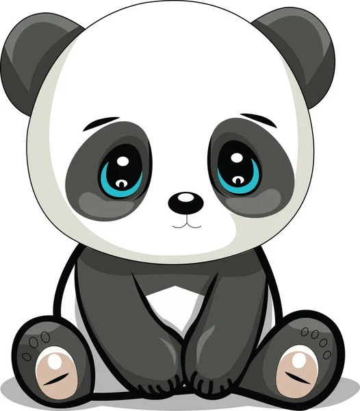 Charakter Niedlich Lustig Tier Panda Illustration Vektor — Stockvektor