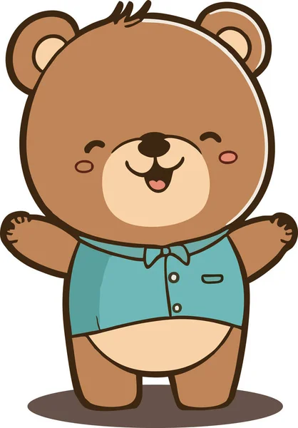 Cute Adorable Bear Character Vector Cartoon Style — Stock Vector