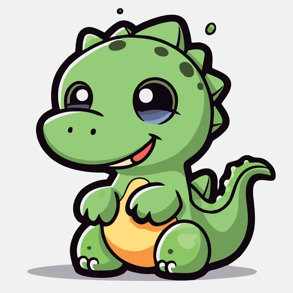 Lindo Dinosaurio Mascota Vector Dibujos Animados Estilo — Vector de stock