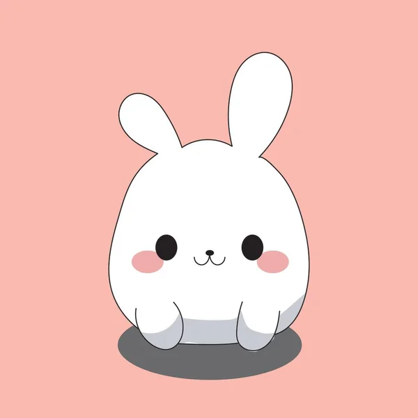 Cute Rabbit Mascot Vector Cartoon Style — Stock Vector